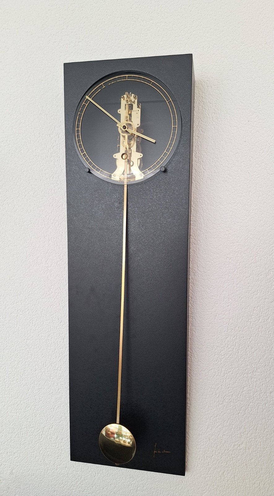 Jan de Bouvrie Wandklok - Design Klok 75x22 cm, Ophalen of Verzenden, Zo goed als nieuw, Wandklok