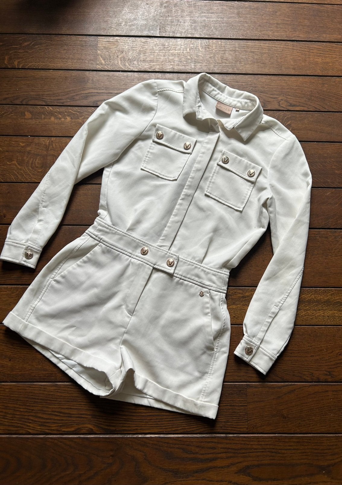 Creme JoshV, Josh V playsuit, broekpakje in maat S., Kleding | Dames, Jumpsuits, Verzenden, Zo goed als nieuw, Maat 36 (S), Wit