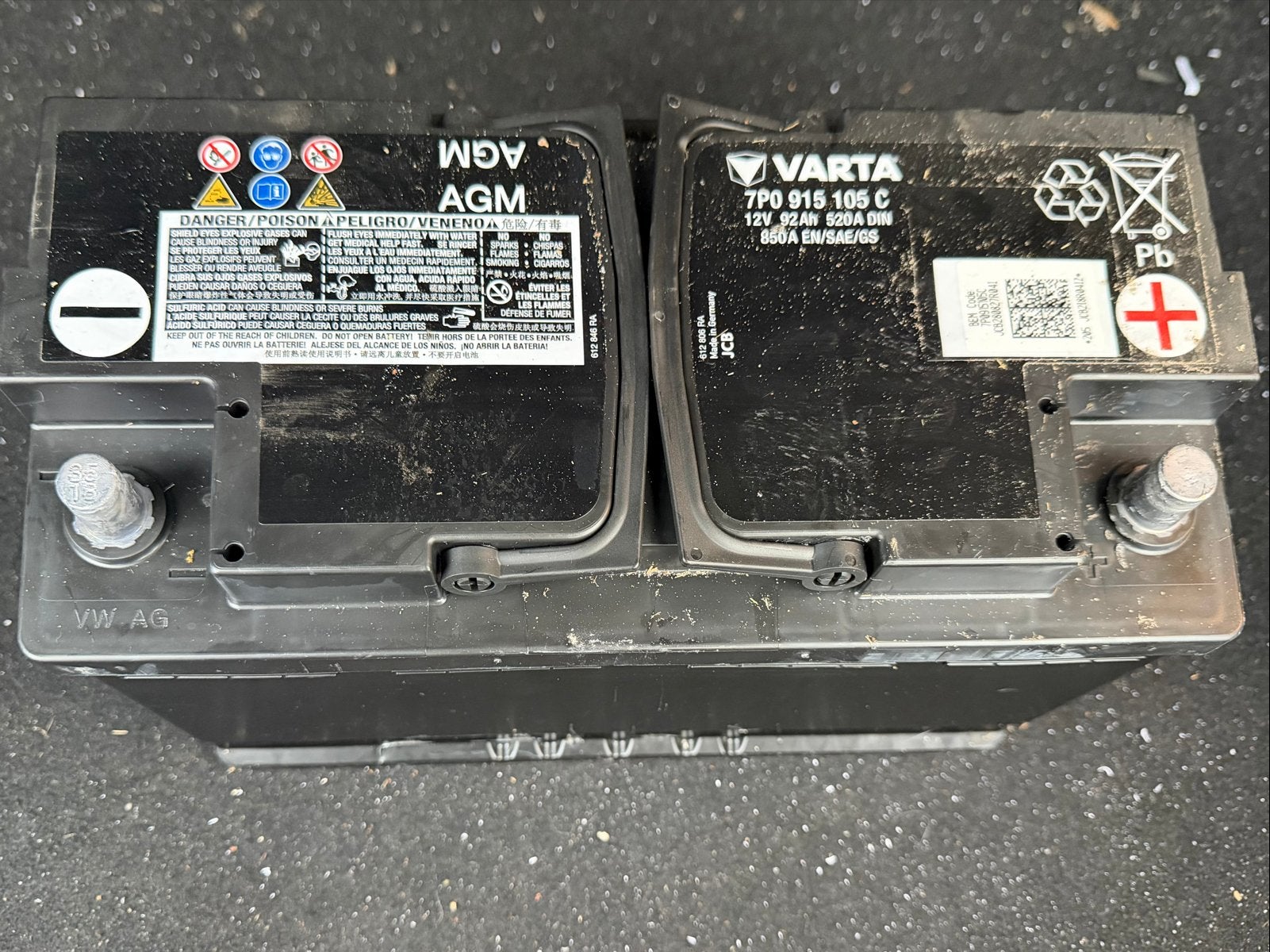 Varta AGM Accu 12V 92Ah 850A, Gebruikt, Universele onderdelen