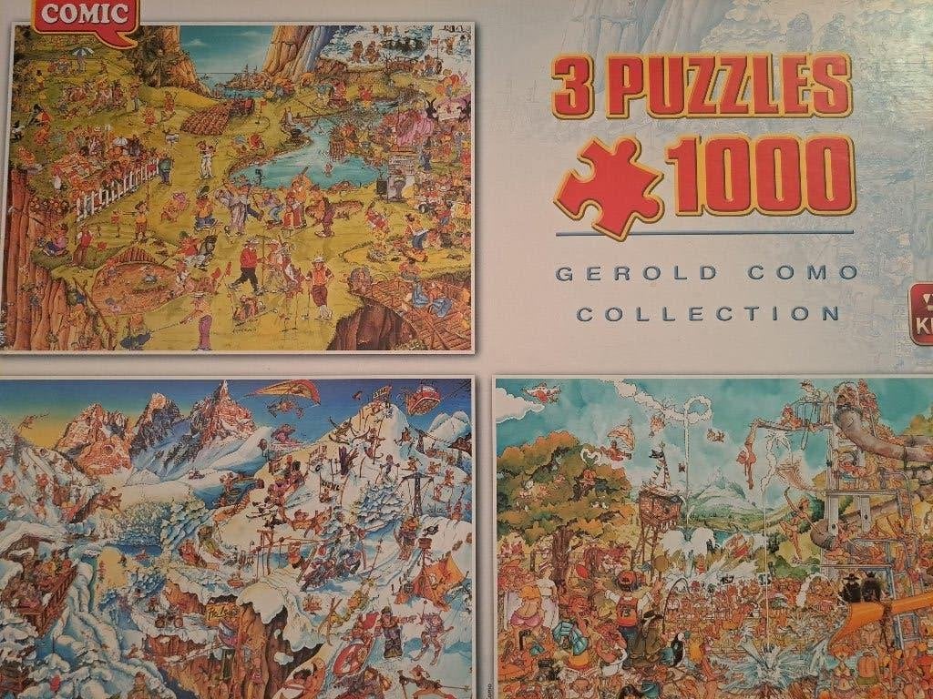 puzzel 1000 stukjes, 3x, Ophalen, 500 t/m 1500 stukjes, Gebruikt, Legpuzzel