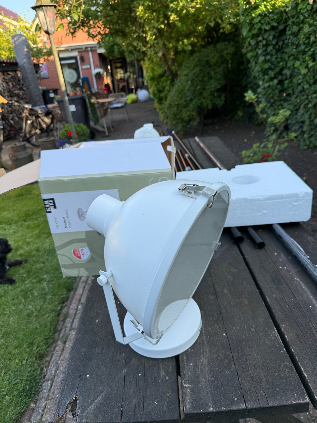 4x Plafondlamp Karwei Magnus  Wit - Nieuw in Doos, Ophalen, Nieuw, Wit, Plafondlamp