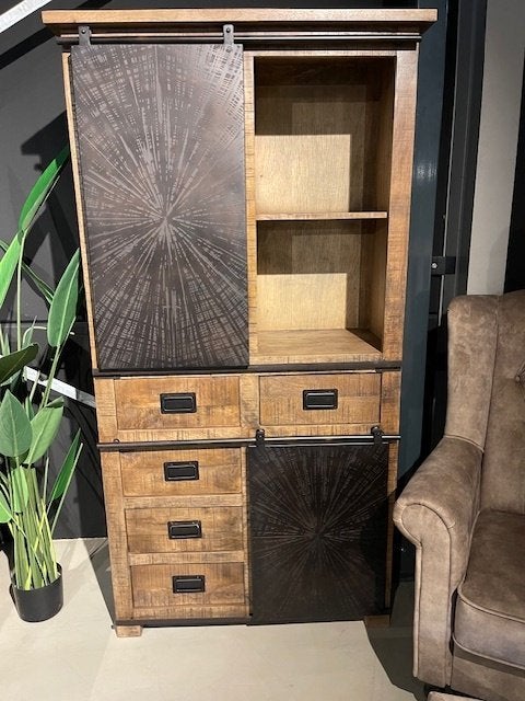 Stoer Bradley Kabinet 190 met 5 Lades - Industrieel Design, Overige houtsoorten, 5 laden of meer, Nieuw, 150 tot 200 cm