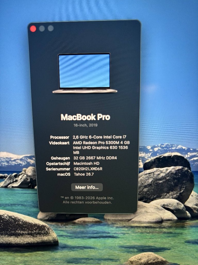 MacBook Pro 16-inch (2019) i7 32GB RAM Zeer Goede Staat, Computers en Software, 2 tot 3 Ghz, 512 GB, Zo goed als nieuw, 16 inch