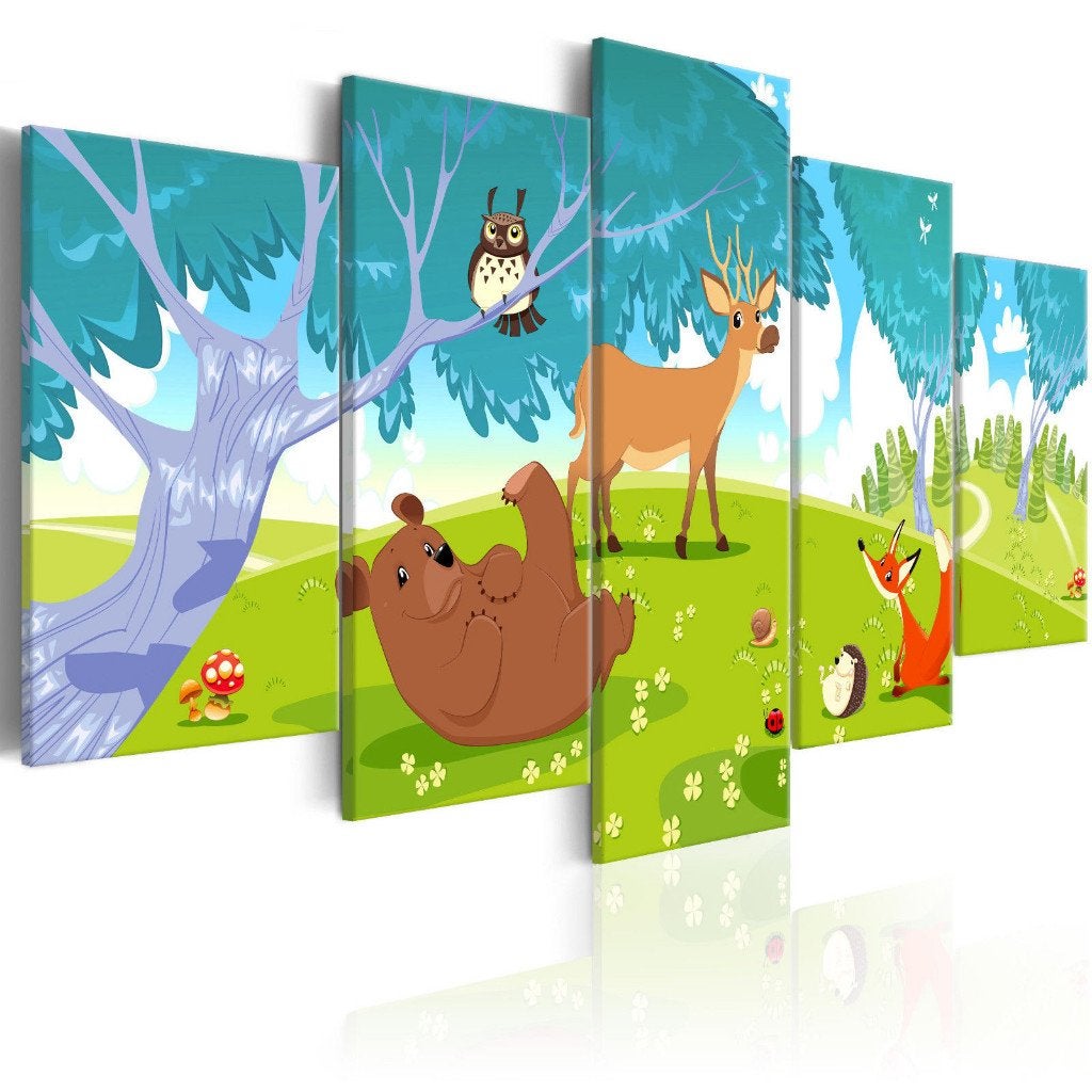 383 Dieren Natuur XXL 5 Luik Canvas Schilderij 200x100 Nieuw, Nieuw, 125 cm of meer, Ophalen of Verzenden, Schilderij