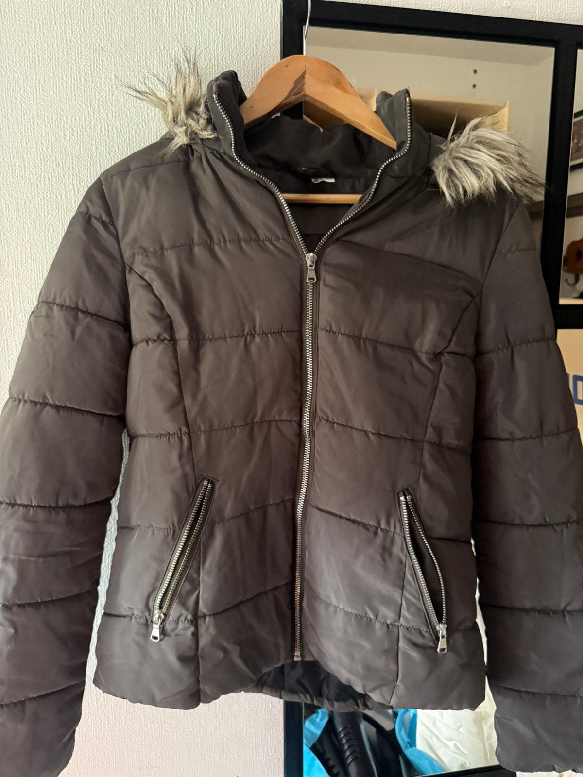 Winterjas grijs M, Kleding | Dames, Jassen | Winter, Ophalen of Verzenden, Zo goed als nieuw, Maat 38/40 (M), Grijs