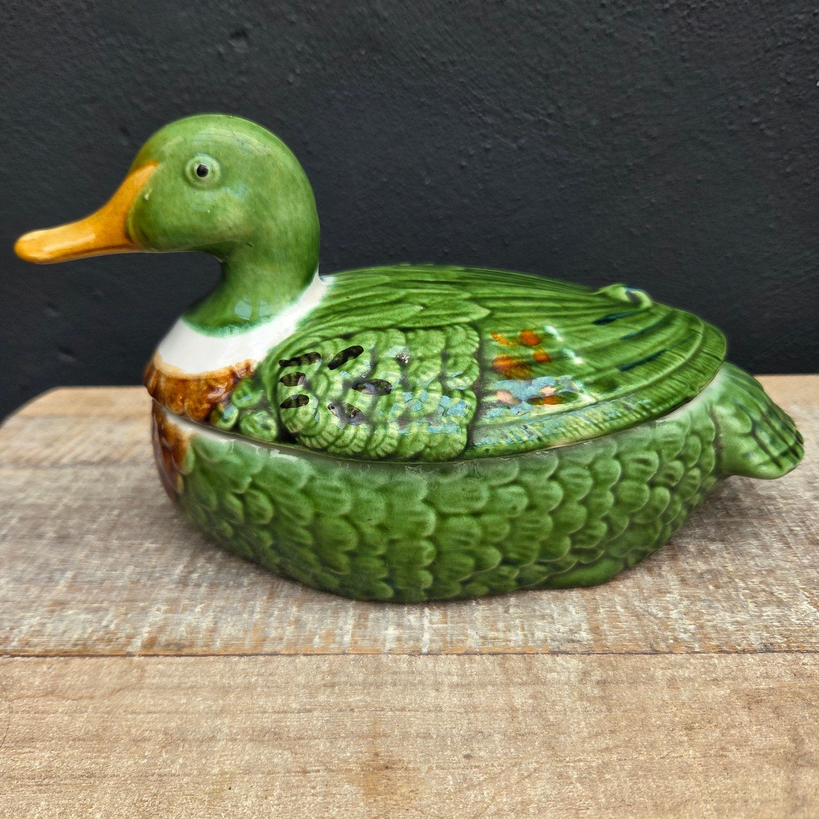 vintage aardewerk terrine van Michel Caugant, 25 cm, Ophalen of Verzenden