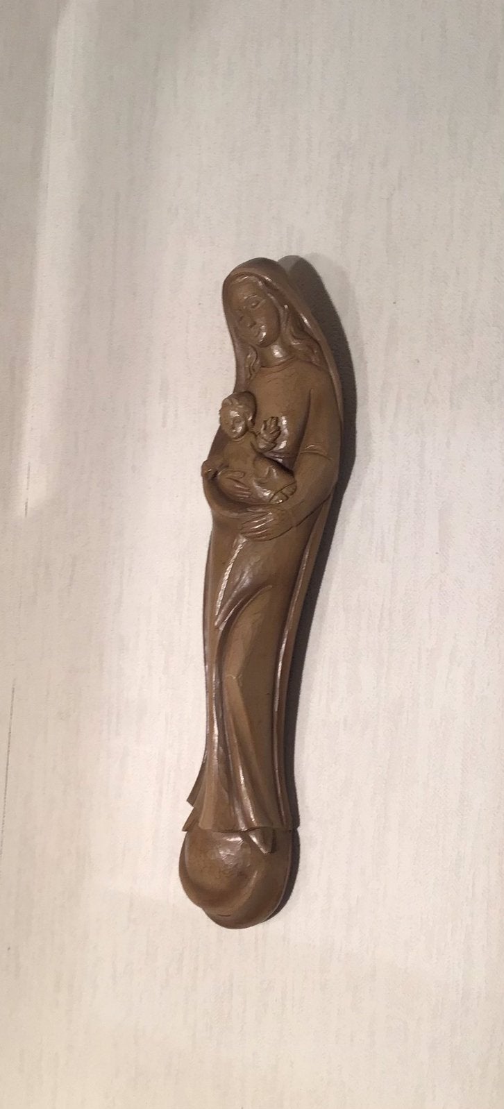 Vintage Mariabeeld met kind Jezus wandbeeld, Ophalen of Verzenden