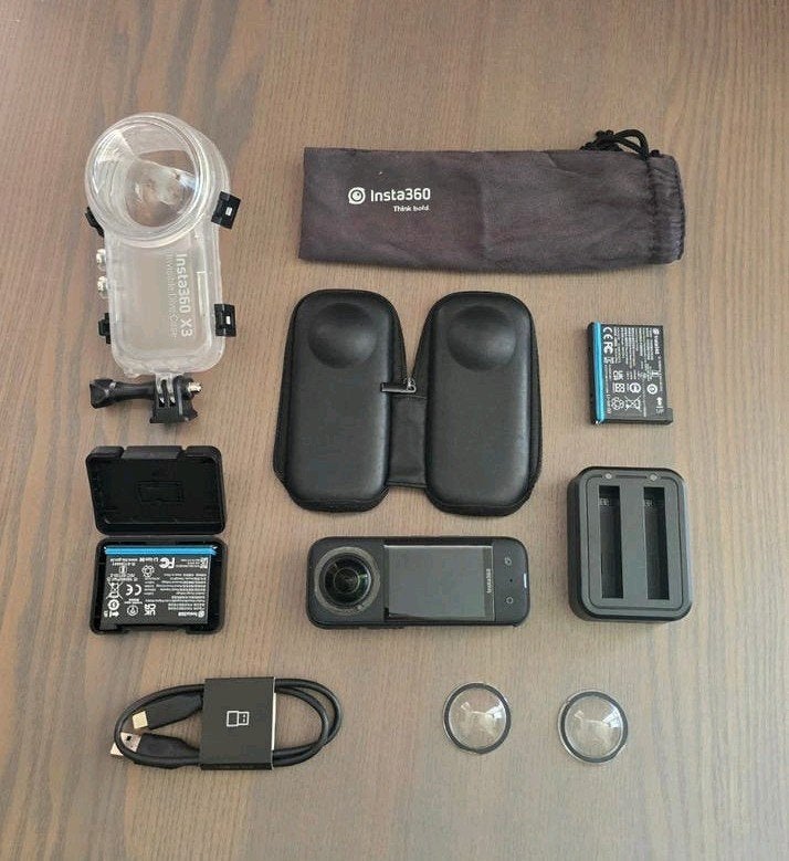Insta360 X3 Complete Set + Onzichtbare Duikbehuizing, Ophalen of Verzenden, Zo goed als nieuw, Overige merken