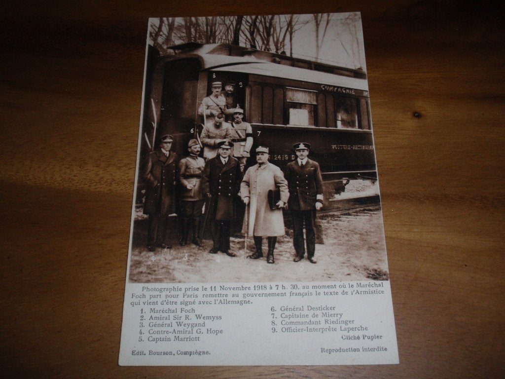 Trein WO1 Wapenstilstand 1918 Maarschalk Foch Militair, Verzenden, Voor 1920, Ongelopen, Politiek en Historie