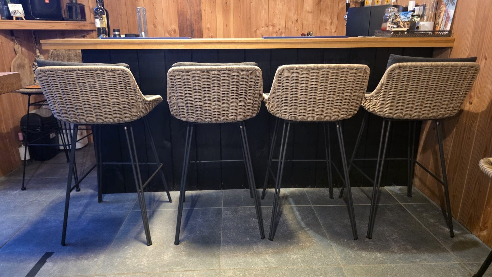Set bar krukken met kussens, zo goed als nieuw, 5 krukken of meer, Ophalen, Zo goed als nieuw, 60 tot 90 cm