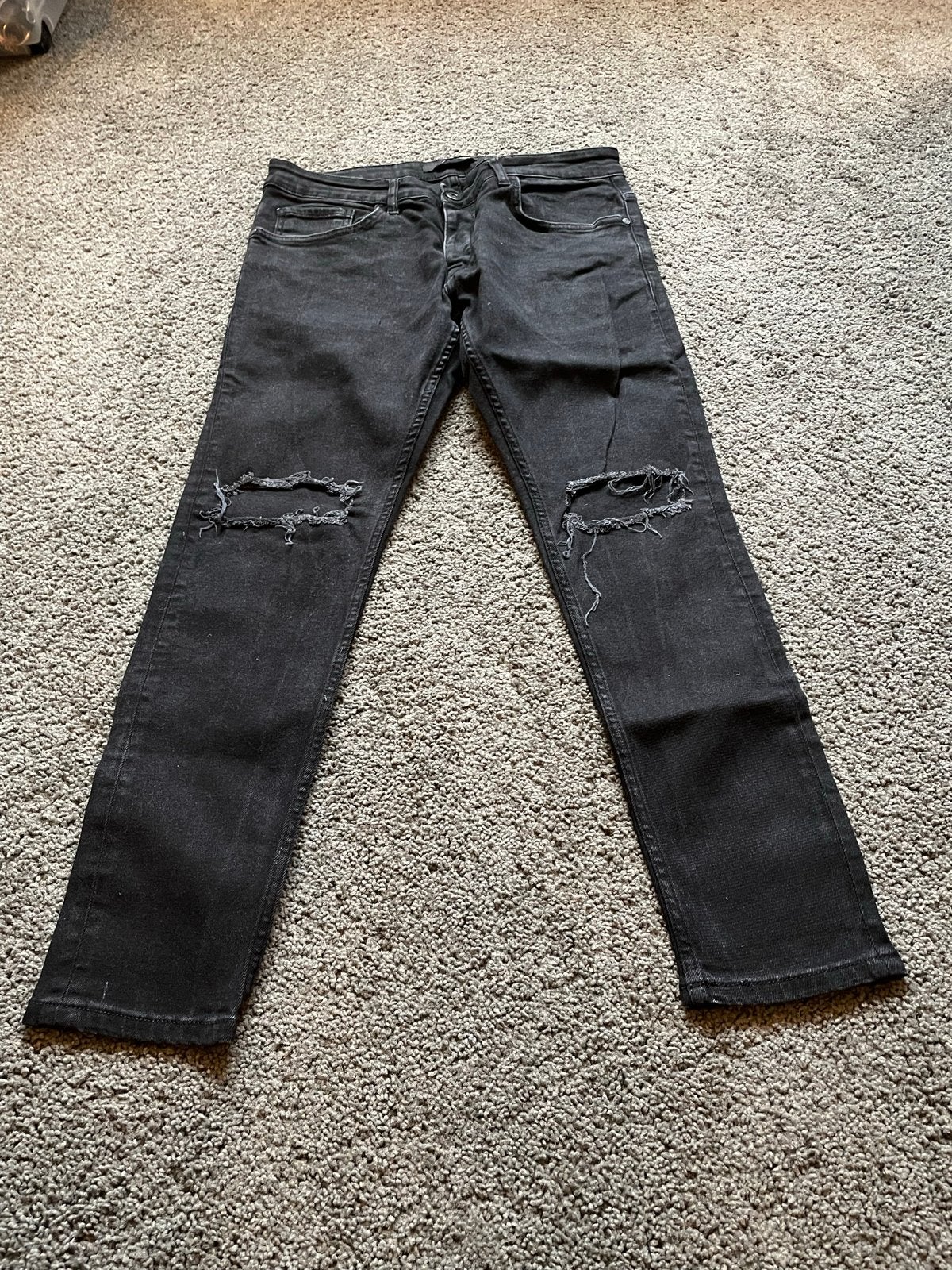 George zwarte ripped jeans maat 34, Kleding | Heren, Ophalen of Verzenden, Gedragen, Zwart, W33 - W34 (confectie 48/50)