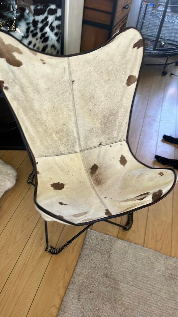 Stoel, Wit, Leer, Ophalen of Verzenden, Zo goed als nieuw