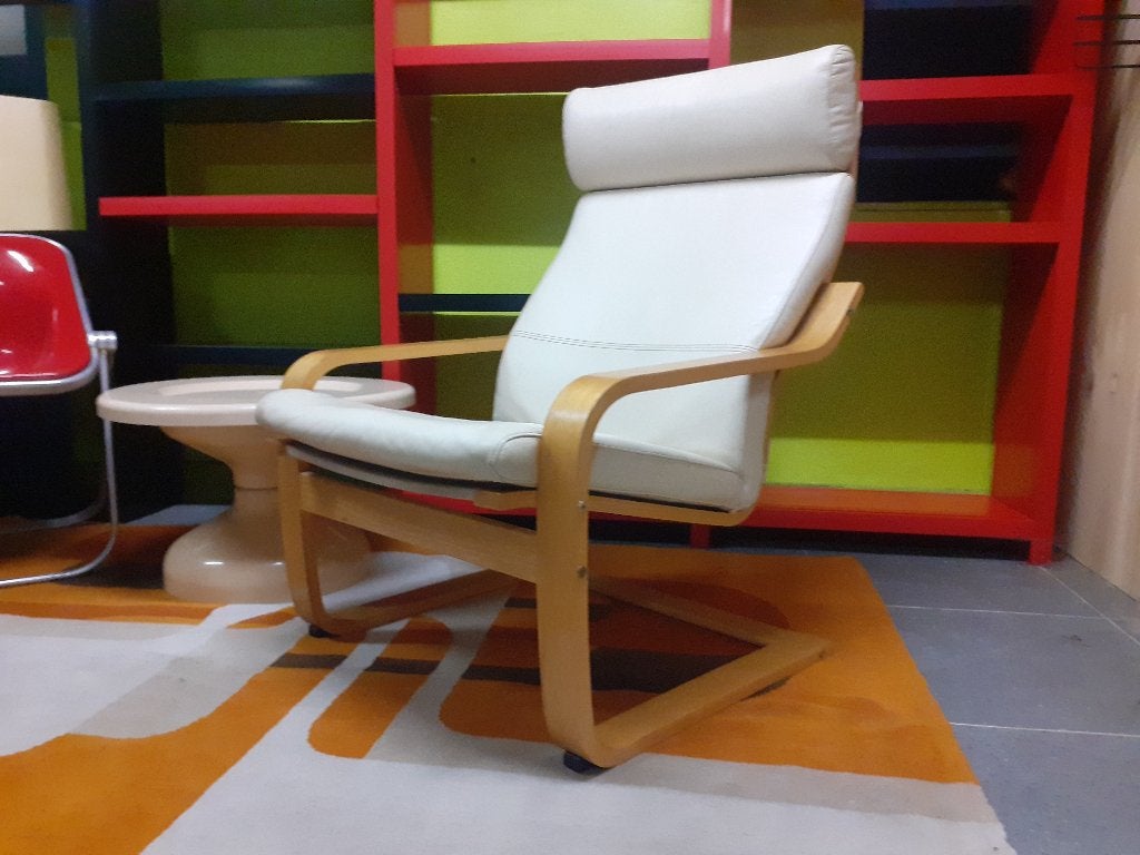 Ikea vintage fauteuil leer design jaren 90 retro, Ophalen, Gebruikt, Ikea, ?