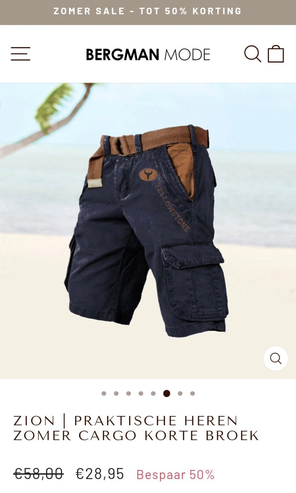 3XL Zion Heren Cargo Korte Broek - Comfort & Stijl, Blauw, Nieuw, Overige maten, Ophalen of Verzenden
