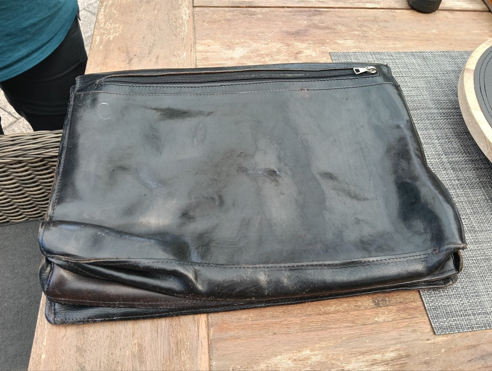 Lederen Italiaanse laptop/ of Aktetas, Computers en Software, Ophalen of Verzenden, Aktetas