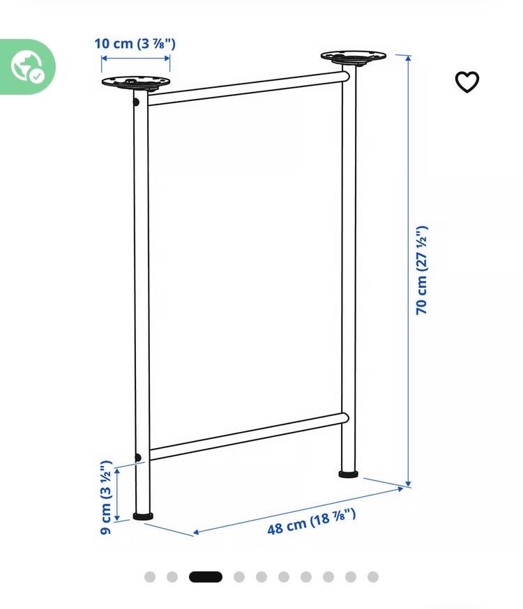 IKEA SPAND bureaupoten (3 stuks), Ophalen, Tafelpoot, 50 tot 100 cm, Zo goed als nieuw