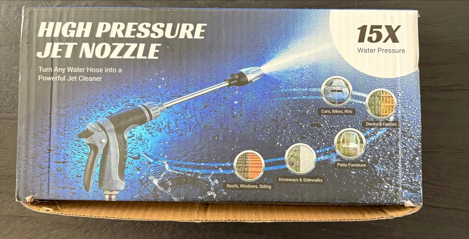 Hogedrukspuitmondstuk voor tuinslang - 15X waterdruk, Ophalen of Verzenden, Nieuw, Elektrisch, Met regelbare waterdruk