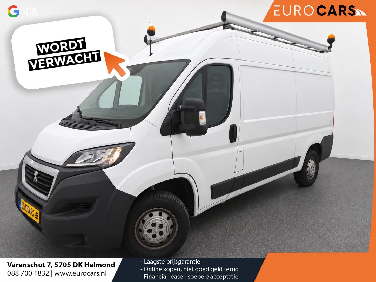 Peugeot Boxer 2.2 BlueHDi 165PK Premium L2H2 Trekhaak Naviga, Auto's, Voorwielaandrijving, Stof, Gebruikt, Euro 6
