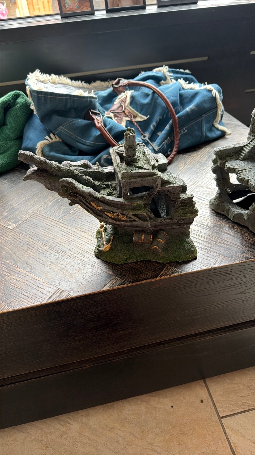 Aquarium ornament schip, Ophalen of Verzenden, Zo goed als nieuw, Decoratie