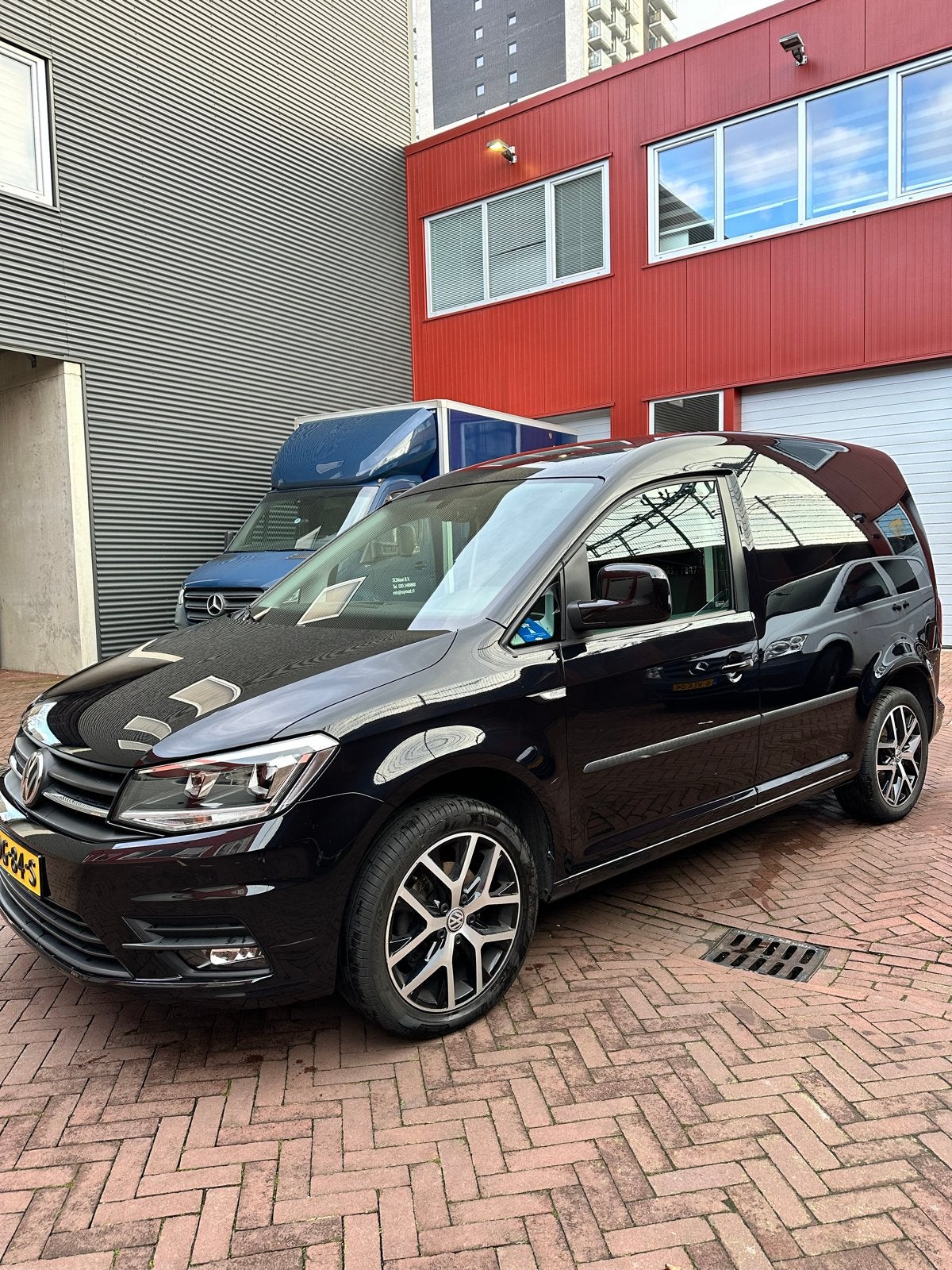 Volkswagen Caddy Exclusive editie 2.0 rook vrij 2019 Zwart, Auto's, Bestelauto's, Particulier, ABS, Adaptieve lichten, Adaptive Cruise Control