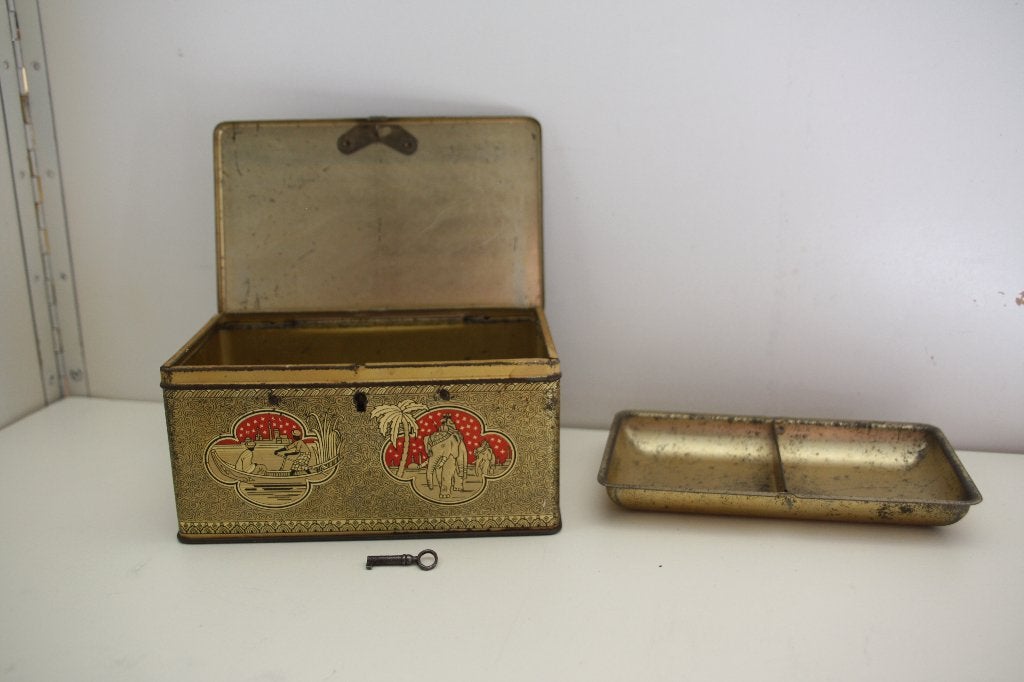 Antieke De Gruyter Theedoos - Oriëntaals met olifanten., Antiek en Kunst, Ophalen of Verzenden