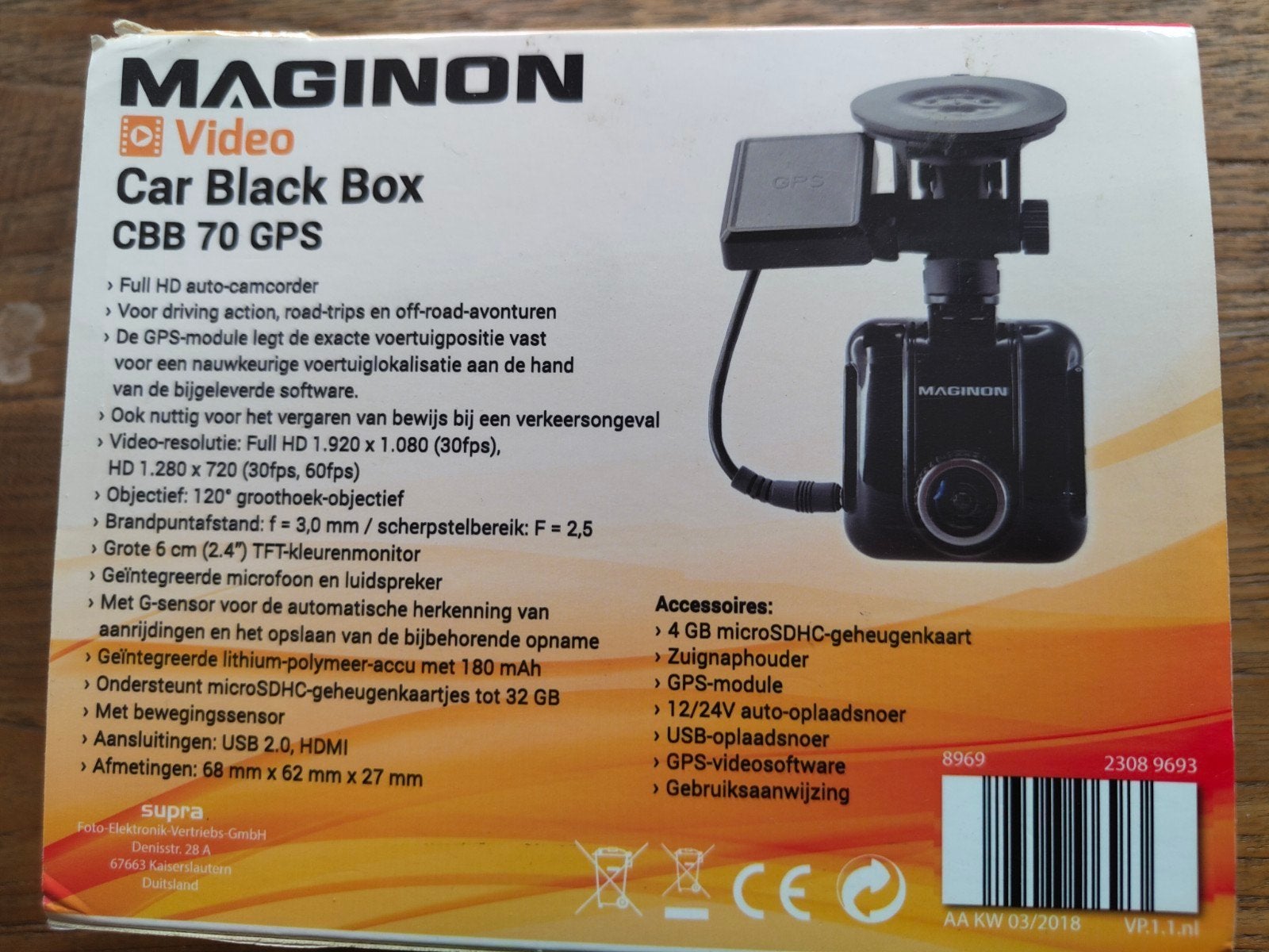 MAGINON CBB 70 GPS Full HD Dashcam met GPS en G-sensor, Auto diversen, Ophalen of Verzenden, Nieuw