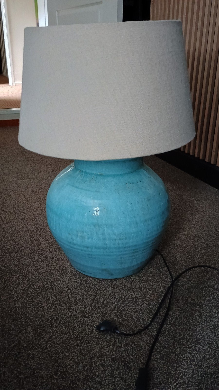 Light & Living Lampvoet - Turquoise Keramiek, 40 cm hoog, Huis en Inrichting, Gebruikt, Keramiek, E27 (groot), Light & Living