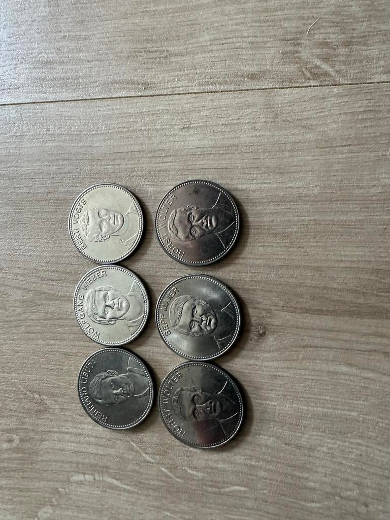 Duitse voetbalmunten WK 1970 - Set van 6, Ophalen of Verzenden, Duitsland, Setje