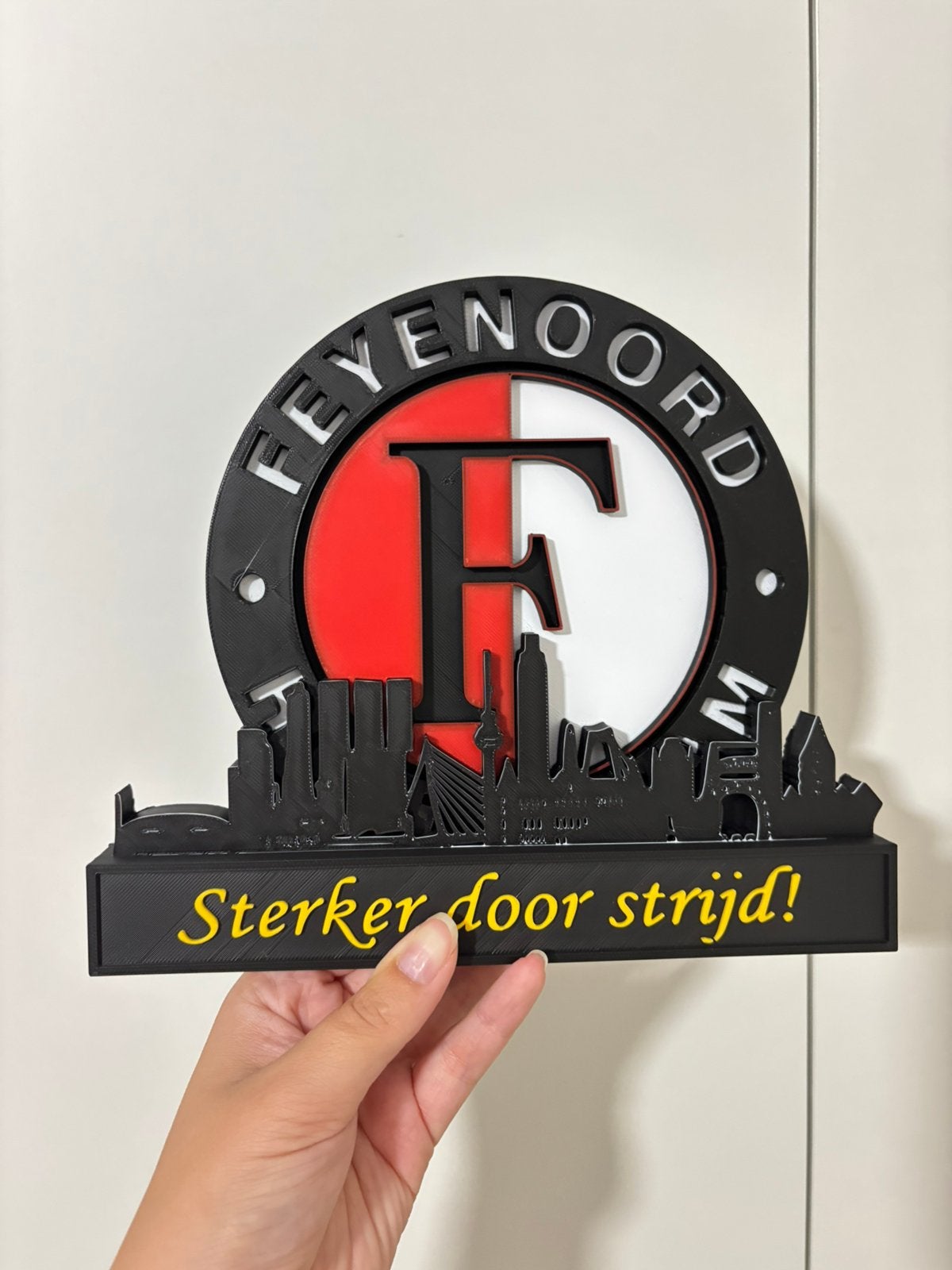 Feyenoord logo + skyline, Ophalen of Verzenden, Zo goed als nieuw, Feyenoord, Beeldje of Poppetje