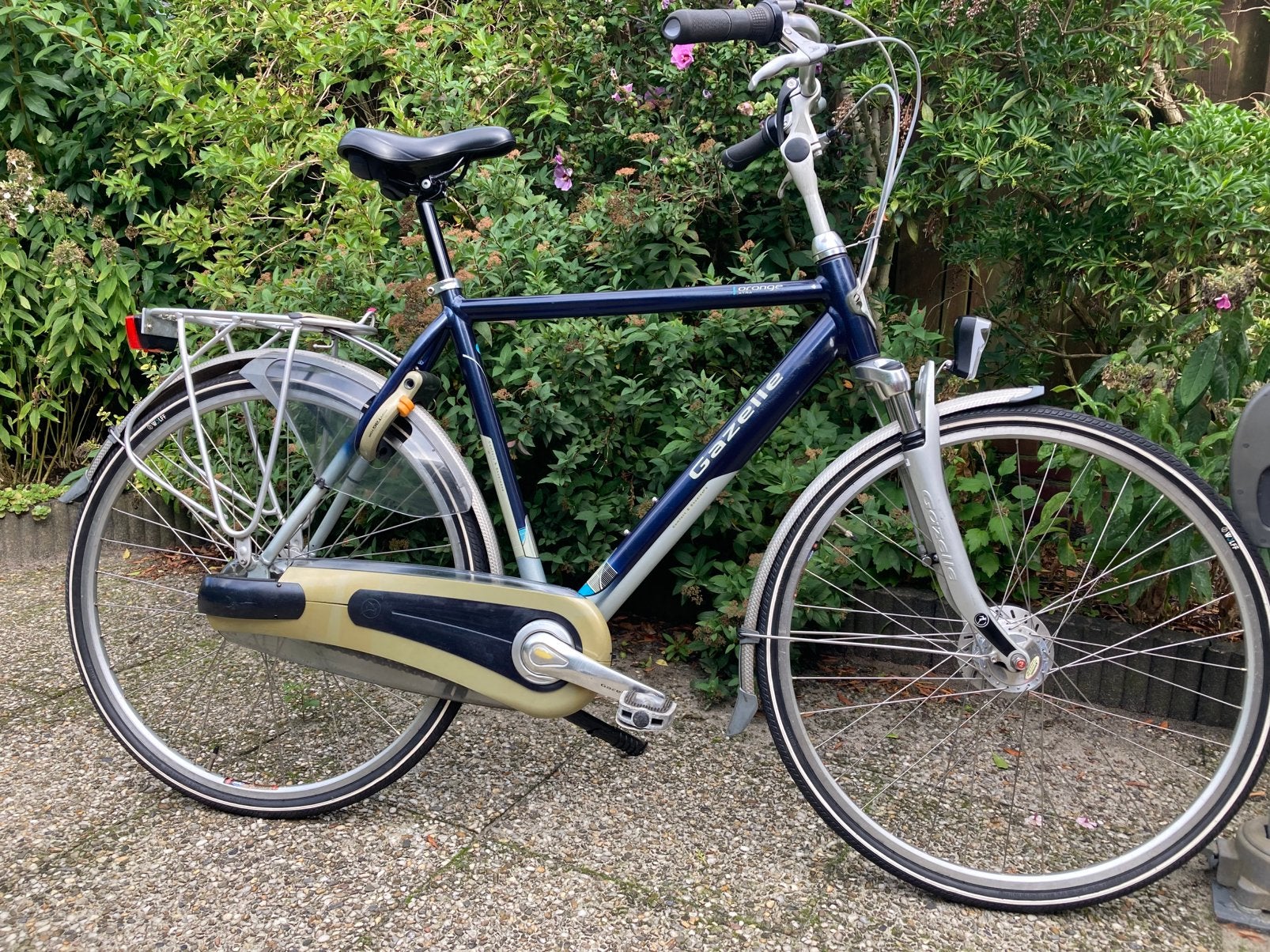 Gezelle oranje extra frame maat 57 / 7 versn, Ophalen, Gebruikt, Versnellingen, 57 tot 61 cm