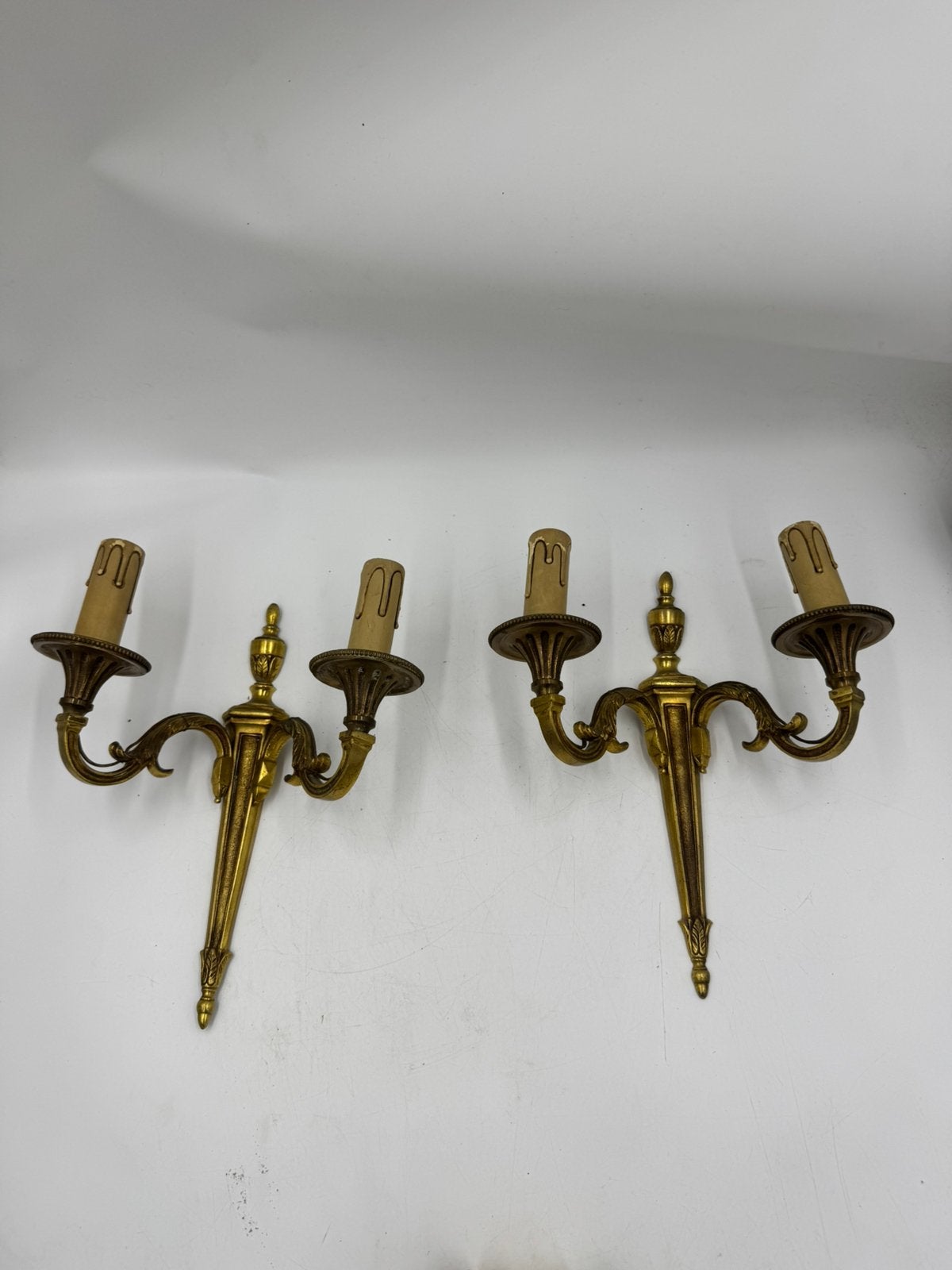 Stel Antieke Franse 2-Lichts Wandappliques -, Ophalen of Verzenden
