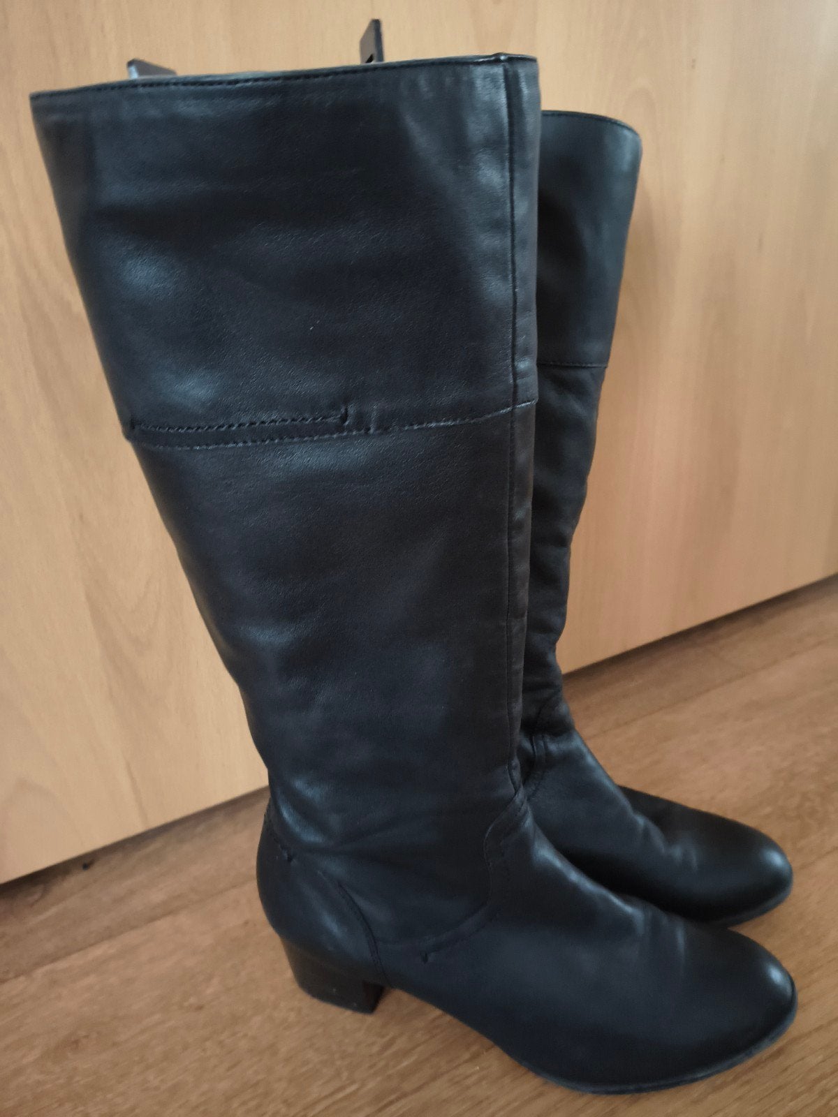 Zwarte leren laarzen van Caprice, maat 40, Kleding | Dames, Schoenen, Hoge laarzen, Zwart, Ophalen of Verzenden, Caprice