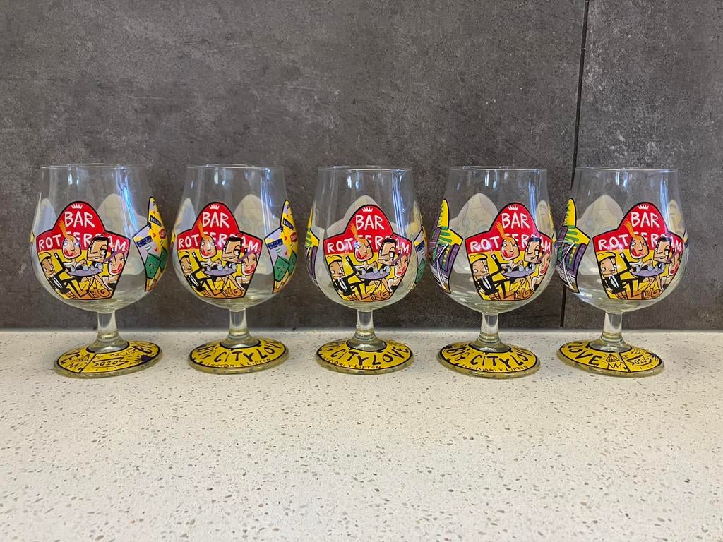 5x Lipton ice tea glas - Bar Rotterdam 010 - Selwyn Senatori, Ophalen of Verzenden, Nieuw, Frisdrankglas