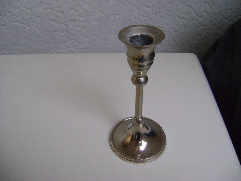 chrome kaarsen standdaard met vilt onder van 15hoog x7rond, Ophalen of Verzenden, Zo goed als nieuw, Metaal, 15 cm