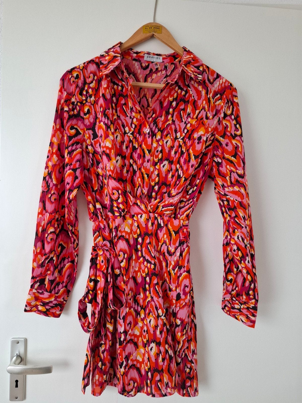 Loavies jurkje met print en strikceintuur, Ophalen of Verzenden, Roze, Maat 36 (S), Boven de knie