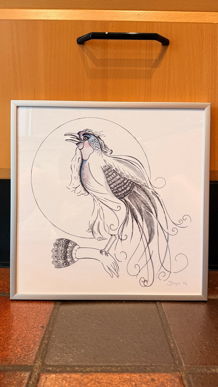 Darja 31/40 - Unieke vogelprint, 31 x 31 cm, Antiek en Kunst, Ophalen, Print, Prent, Genummerd