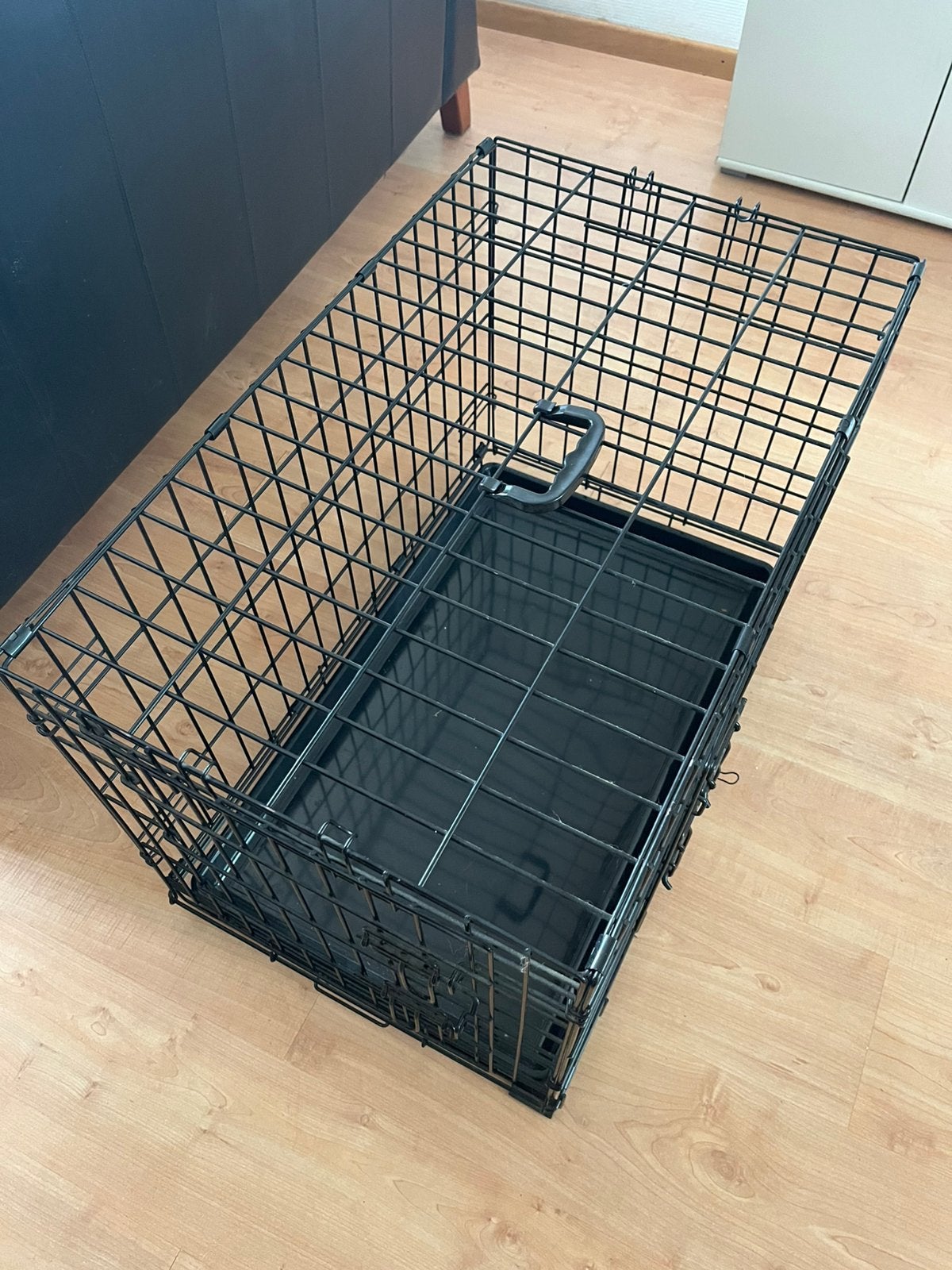 Zwarte metalen bench 75 cm lang, Dieren en Toebehoren, Ophalen, Zo goed als nieuw