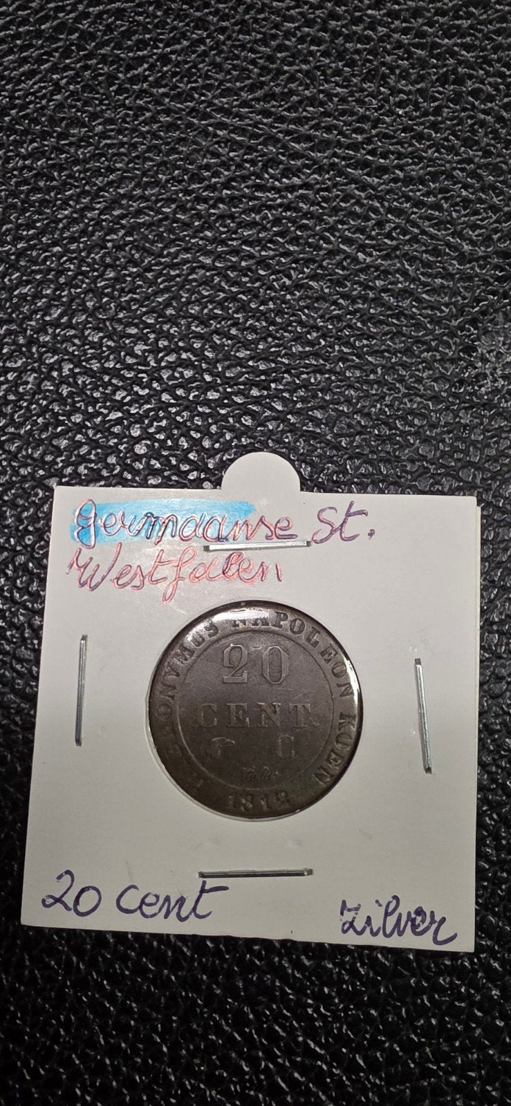 Germaanse staten Westfalen 20 cent 1812 Zilver Napoleon, Ophalen of Verzenden