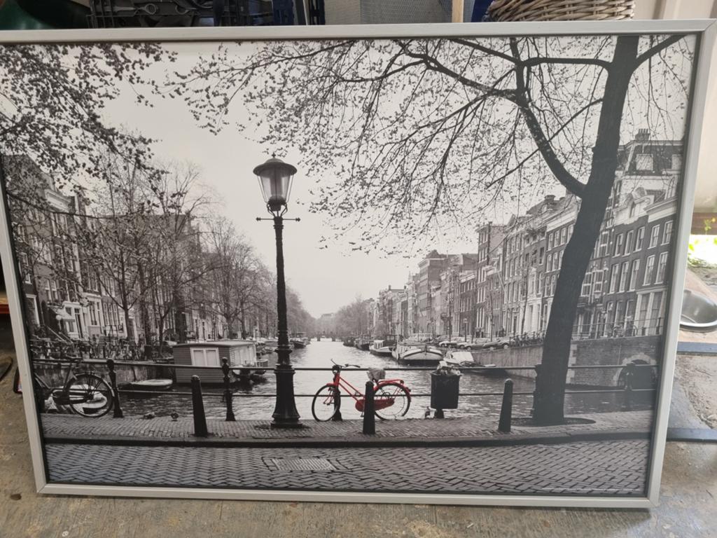 Groot schilderij Amsterdam gracht (Ikea) 102x142 cm, Ophalen