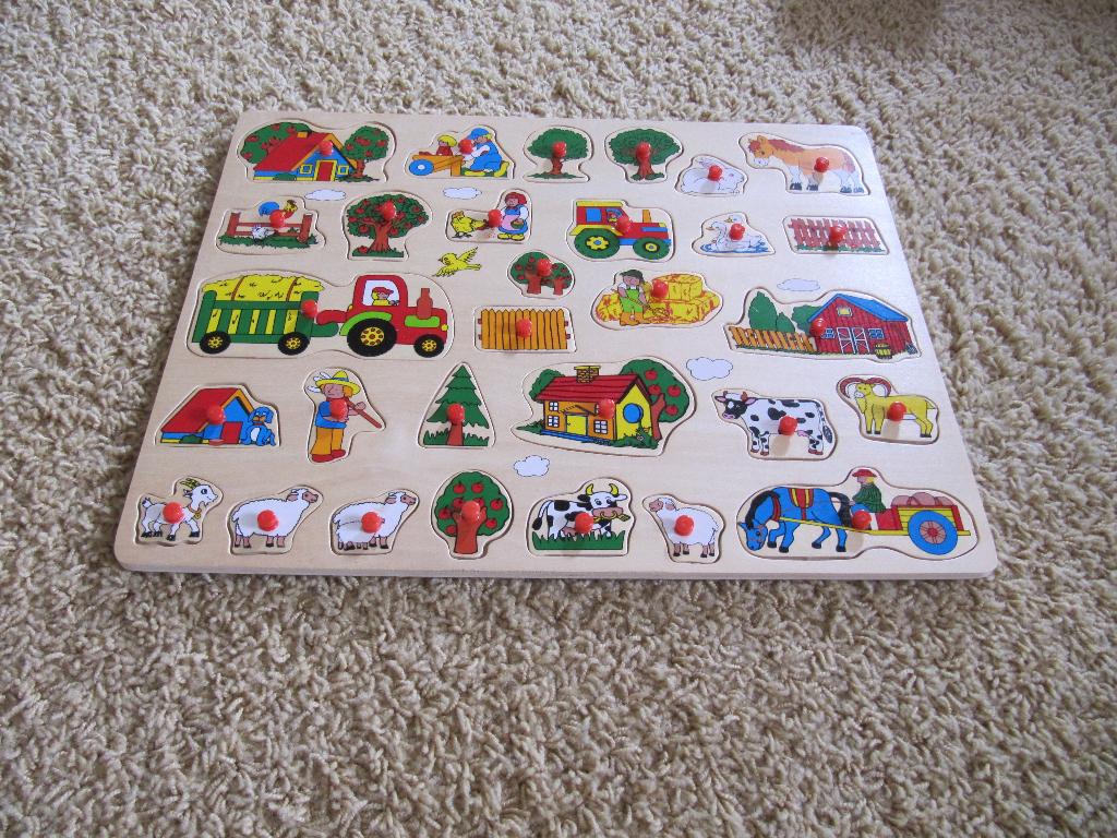 3 houten kinderpuzzels, Ophalen of Verzenden, Gebruikt, Overige typen