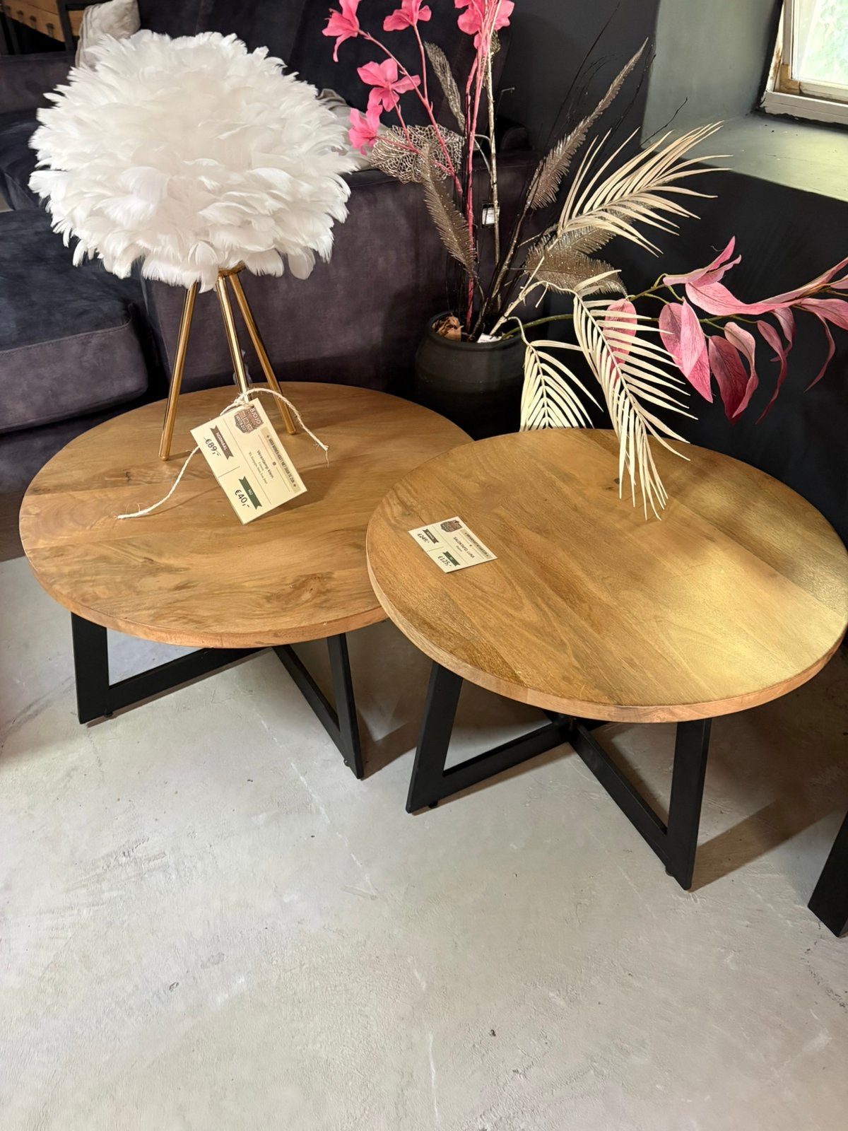 Ronde salontafel Luna van mangohout – nu €125!, 100 tot 150 cm, Rond, Nieuw, 50 tot 100 cm
