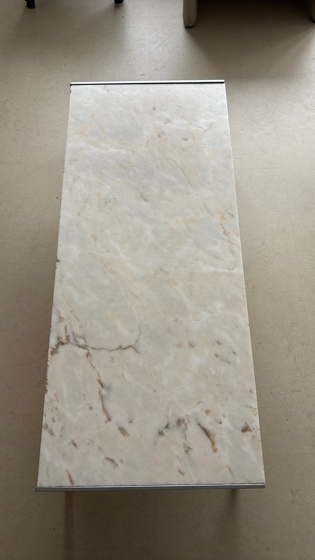 Marmeren salon tafel, Ophalen, Overige materialen, Gebruikt, 100 tot 150 cm