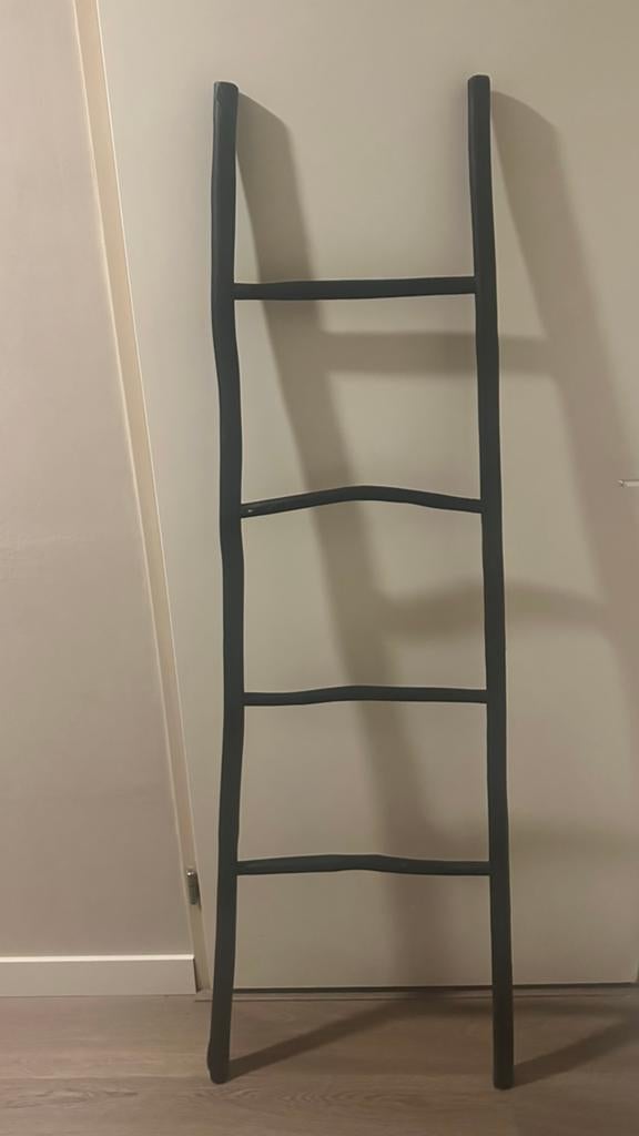 Decoratieladder Zwart Hout 160 cm, Ophalen, Gebruikt, Zwart, Hout