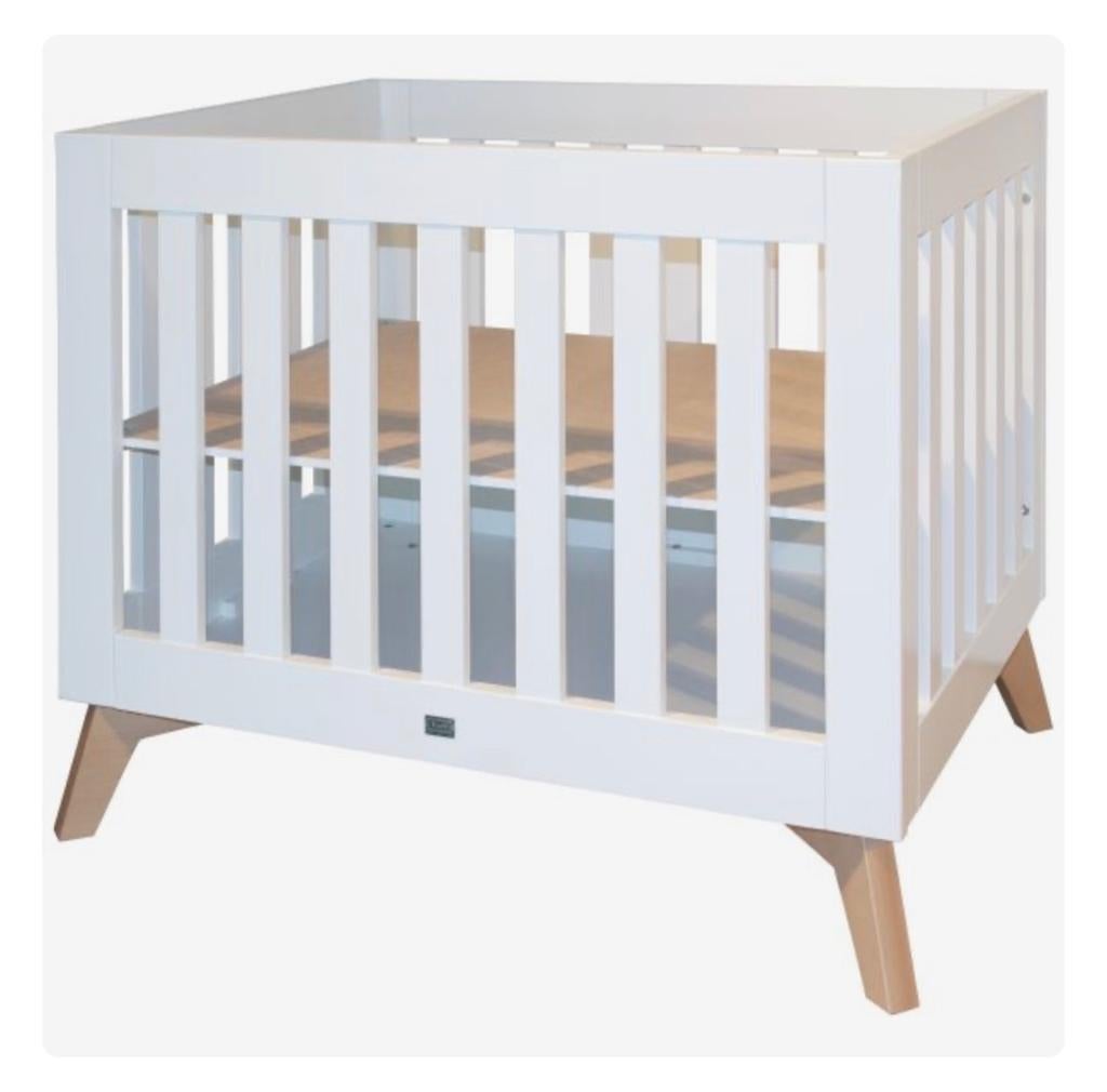 TWF Box Riva Zonder Lade Wit/Beuken - Stijlvolle Babybox, Kinderen en Baby's, Boxen, Ophalen, Zo goed als nieuw, Vierkant, In hoogte verstelbaar