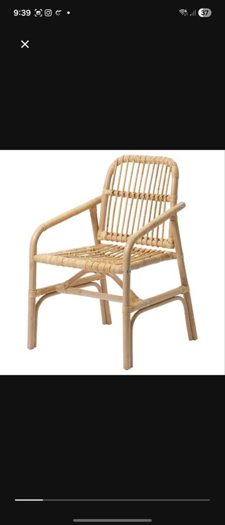 Rotan stoel en bankje - IKEA Buskbo stijl, Gebruikt, Overige kleuren, Bohemian, Natuurlijk, Scandinavisch, Riet of Rotan