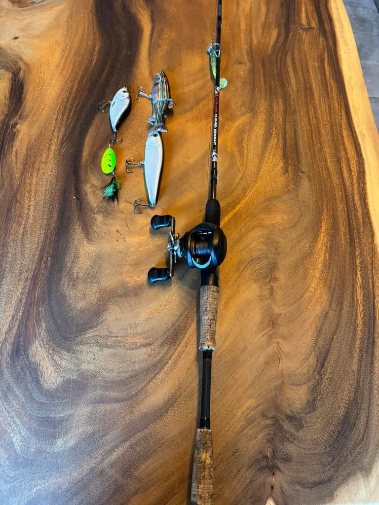 Ultimate clever jerkbait hengel met molen, Watersport en Boten, Ophalen, Zo goed als nieuw, Molen