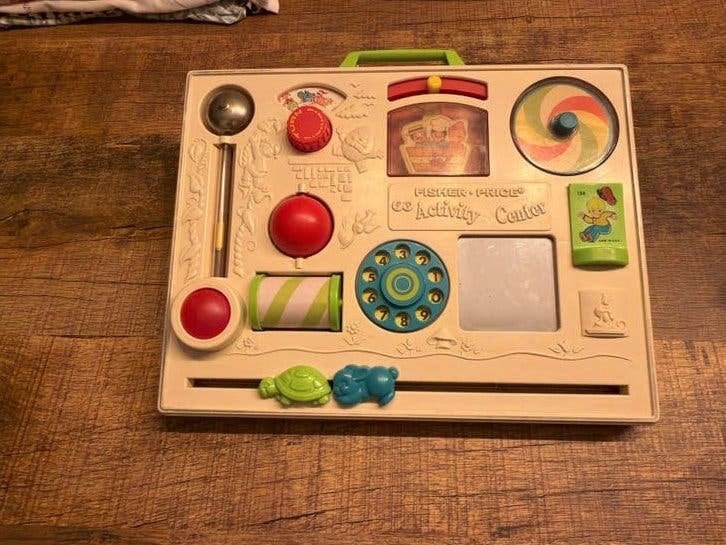 Vintage Fisher-Price Activity Center Speelbord, Kinderen en Baby's, Speelgoed | Fisher-Price, Ophalen, Gebruikt, Speelset