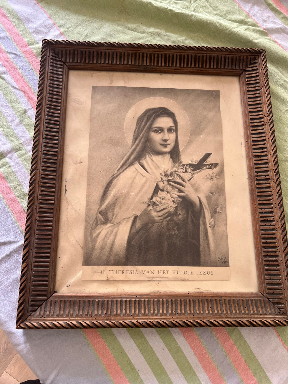 Antieke prent H. Theresia van het Kindje Jezus, Ophalen