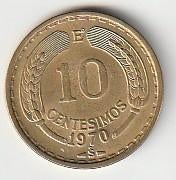 10  cent  1970  Chili  km. 191  ( 0,50 euro ), Postzegels en Munten, Munten | Amerika, Ophalen of Verzenden, Noord-Amerika, Losse munt