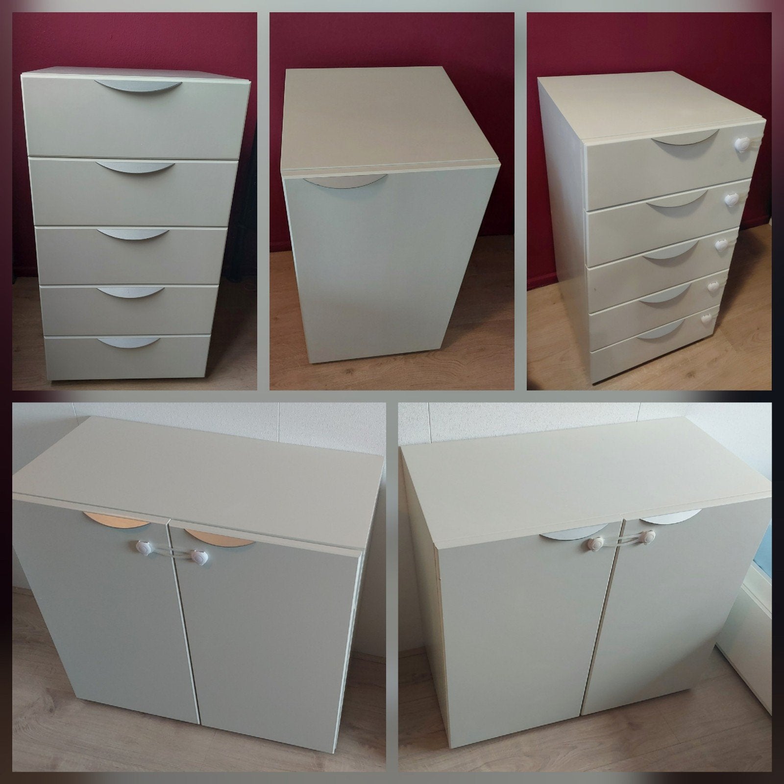 Interlübke kastenset, 5 witte kasten incl. koppelstukken, Huis en Inrichting, Ophalen, Overige materialen, Gebruikt, 5 laden of meer
